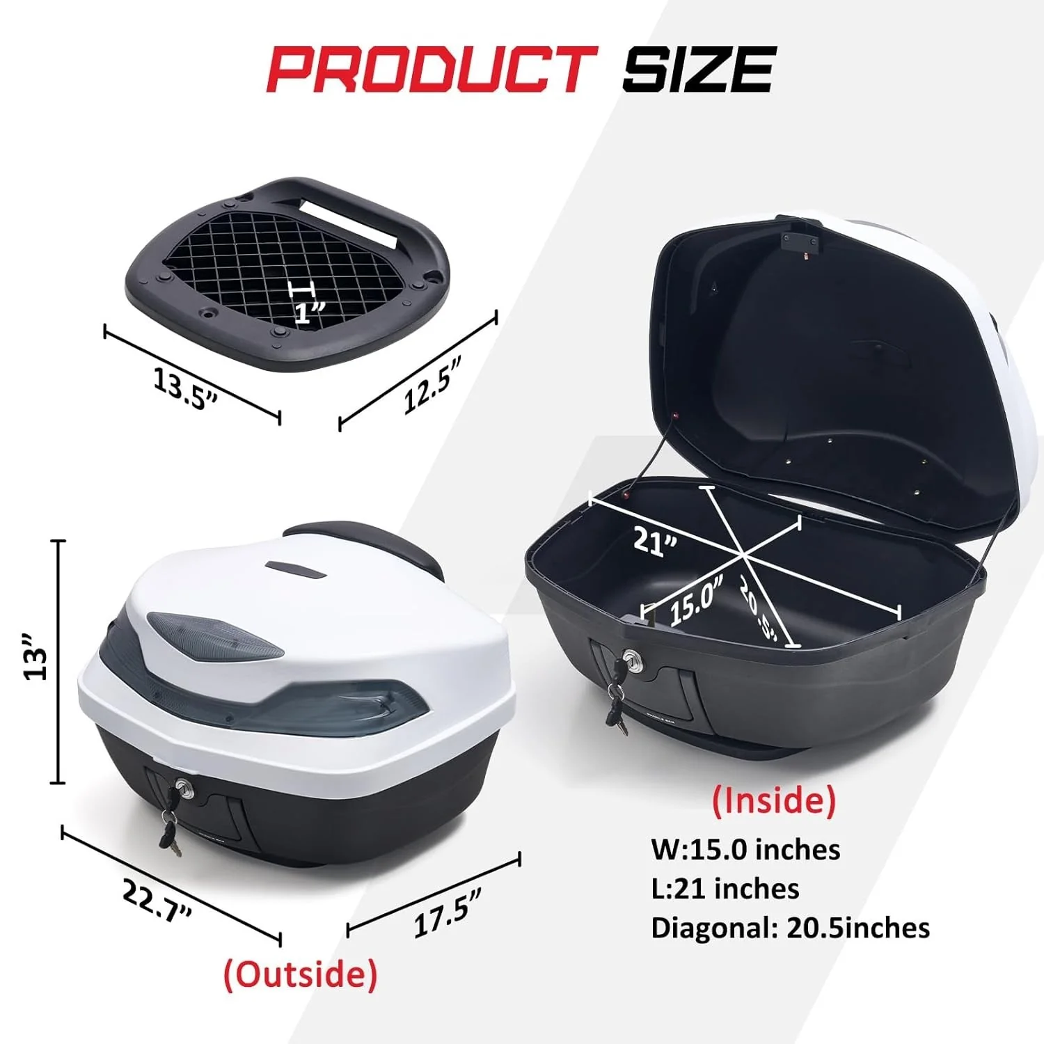 48L Motorcycle Tour Tail Box Trunk Luggage Lock Storage **Read Condition** - Image 20