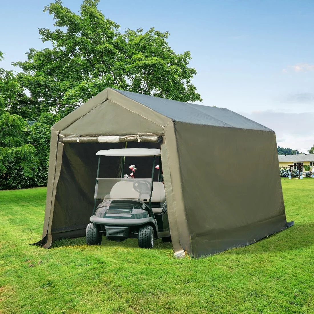 Carport 7X12 | 10X10 FT Anti-Snow Steel Canopy Shed Outdoor Garden Car Shelter - Image 33