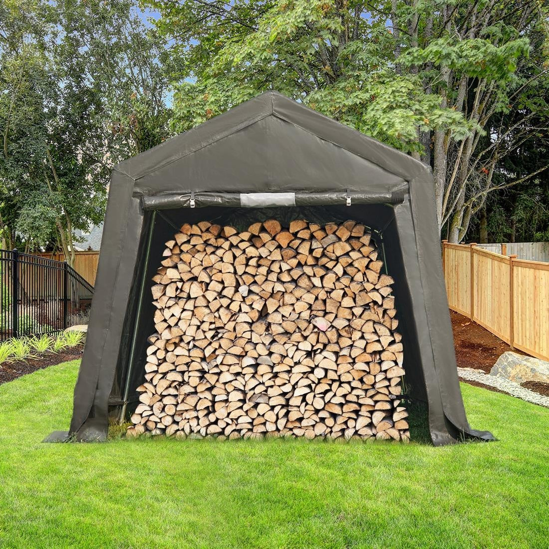 Carport 7X12 | 10X10 FT Anti-Snow Steel Canopy Shed Outdoor Garden Car Shelter - Image 34