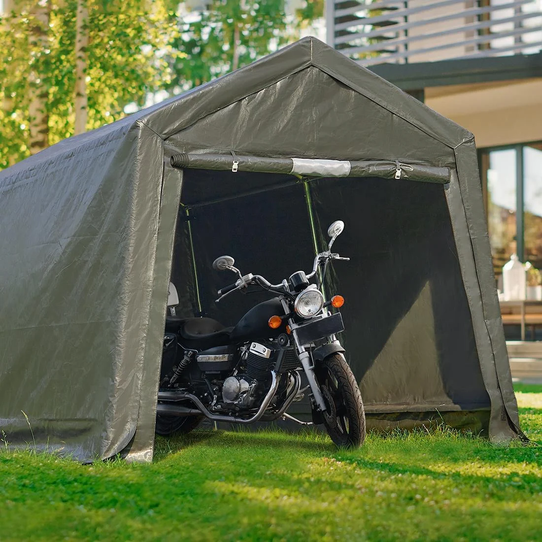 Carport 7X12 | 10X10 FT Anti-Snow Steel Canopy Shed Outdoor Garden Car Shelter - Image 47
