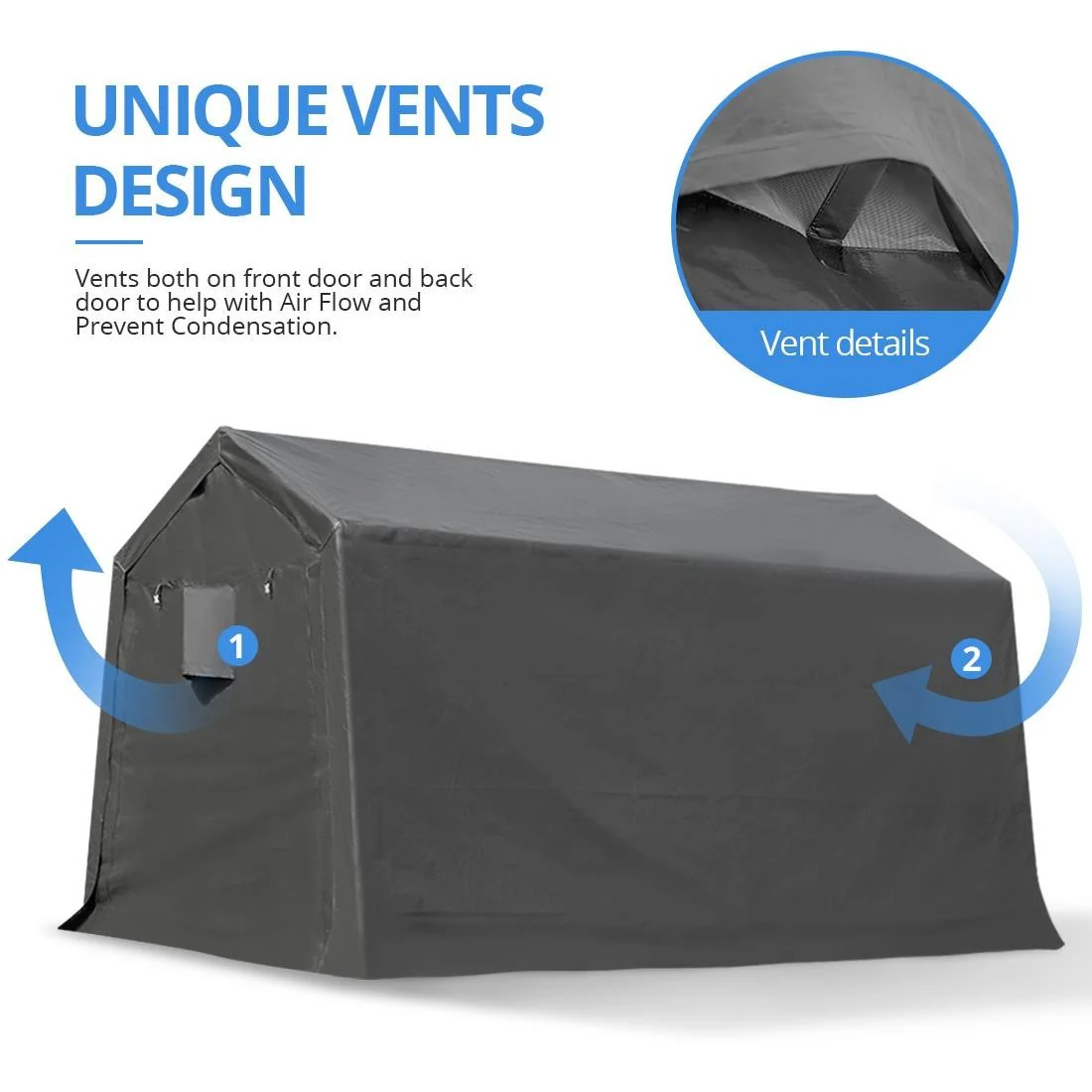 Carport 7X12 | 10X10 FT Anti-Snow Steel Canopy Shed Outdoor Garden Car Shelter - Image 74