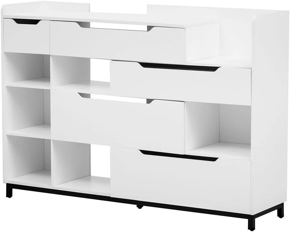 Slim Narrow Shoe Storage Cabinet Free Standing Shoe Rack with Drawers Shelves - Image 19
