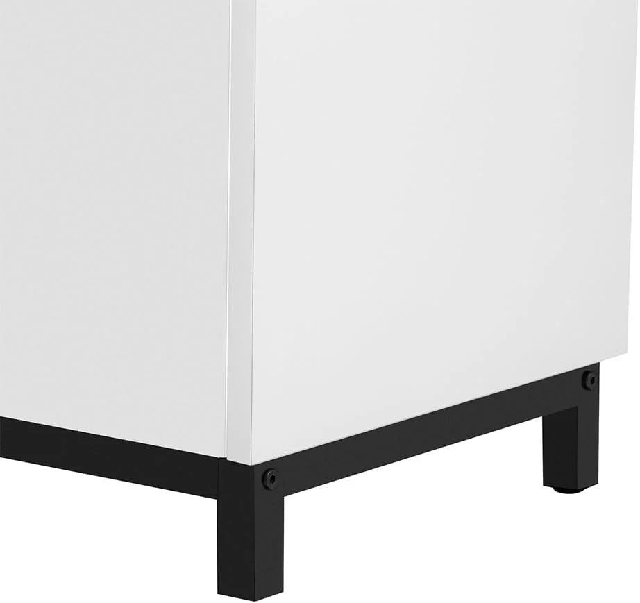 Slim Narrow Shoe Storage Cabinet Free Standing Shoe Rack with Drawers Shelves - Image 23
