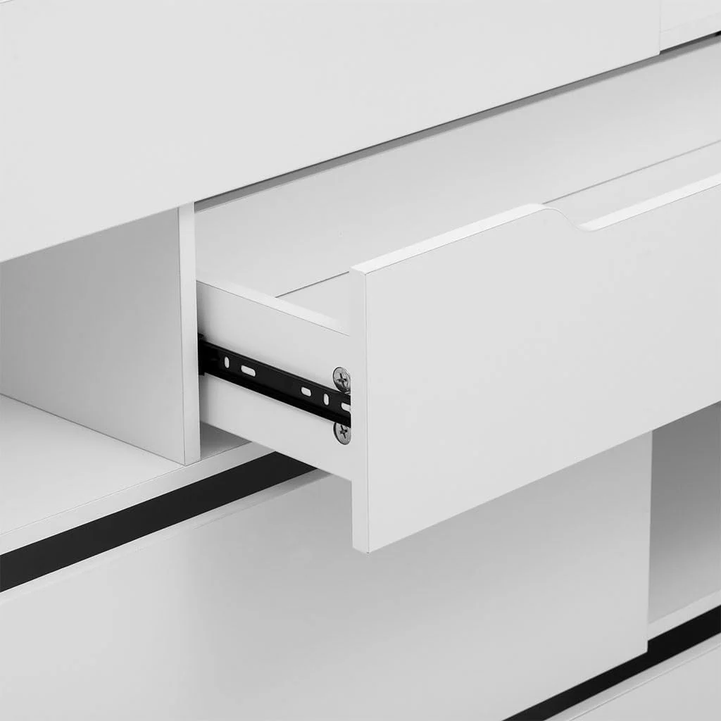 Slim Narrow Shoe Storage Cabinet Free Standing Shoe Rack with Drawers Shelves - Image 34